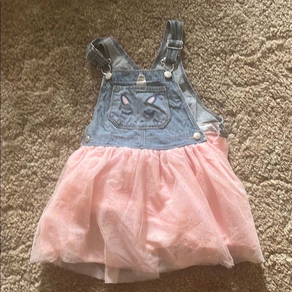 OshKosh B'gosh Pink and Blue Tulle Overall Dress